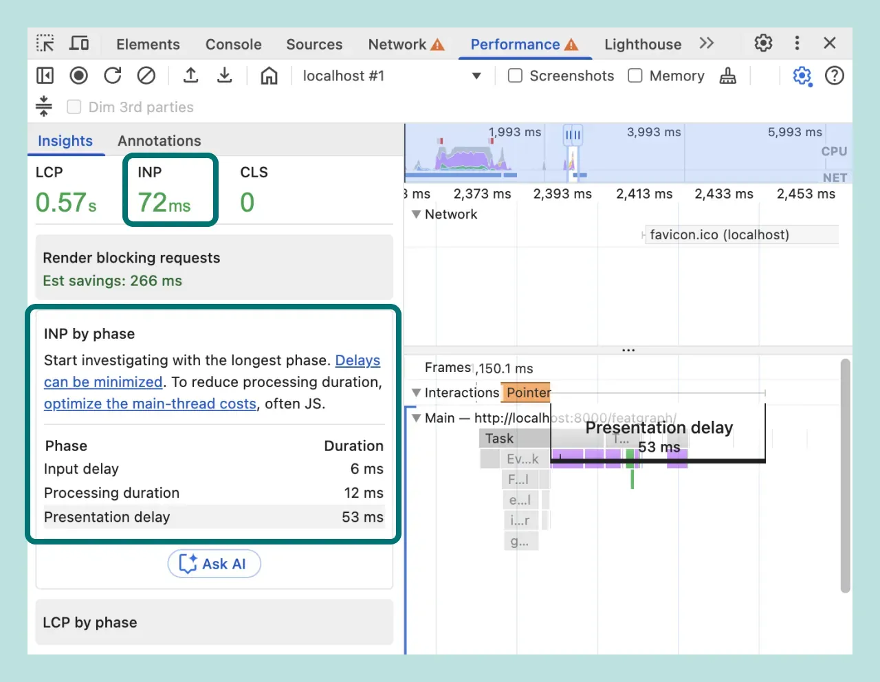 「Insights」のスクリーンショット