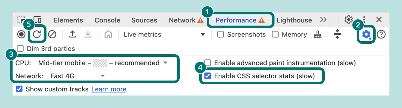 デベロッパーツールのスクリーンショット