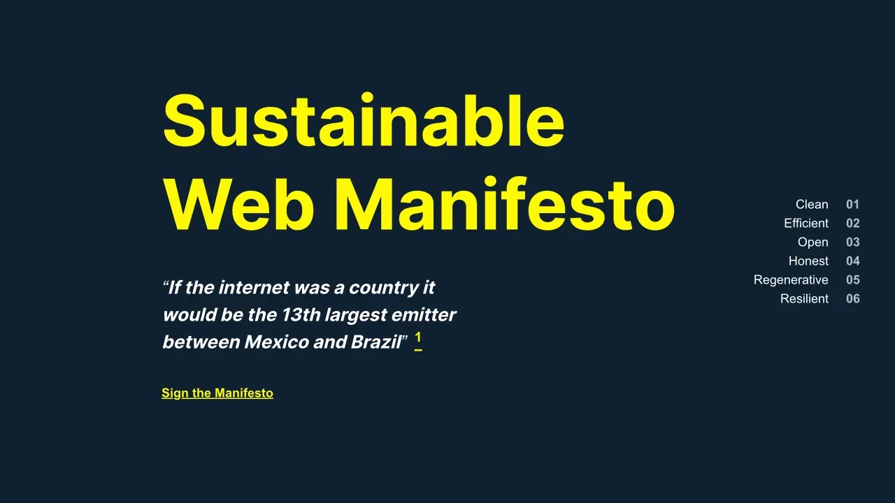 Sustainable Web Manifesto のスクリーンショット